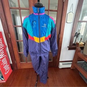 Vintage Italian Sergio Tacchini Track Jacket and Pants Set Large Jacket w/ Pants
